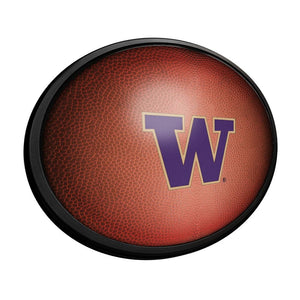 Washington Huskies: Pigskin - Oval Slimline Lighted Wall Sign - The Fan-Brand