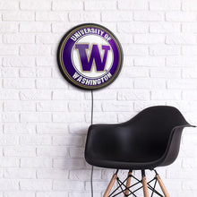 Load image into Gallery viewer, Washington Huskies: Round Slimline Lighted Wall Sign - The Fan-Brand