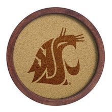 Load image into Gallery viewer, Washington State Cougars: Logo - &quot;Faux&quot; Barrel Framed Cork Board - The Fan-Brand