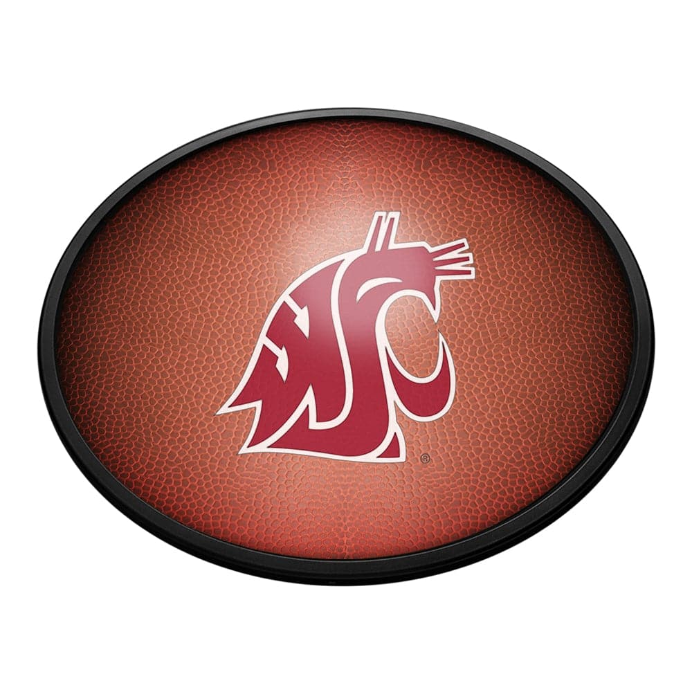 Washington State Cougars: Pigskin - Oval Slimline Lighted Wall Sign - The Fan-Brand