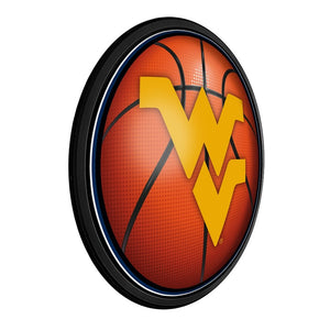 West Virginia Mountaineers: Basketball - Round Slimline Lighted Wall Sign - The Fan-Brand