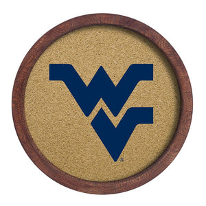 West Virginia Mountaineers: "Faux" Barrel Framed Cork Board - The Fan-Brand