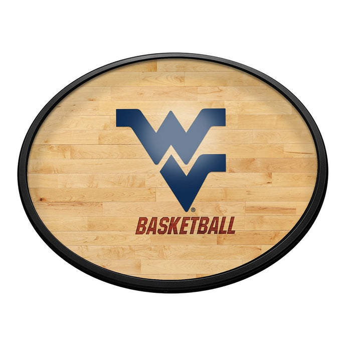 West Virginia Mountaineers: Hardwood - Oval Slimline Lighted Wall Sign - The Fan-Brand