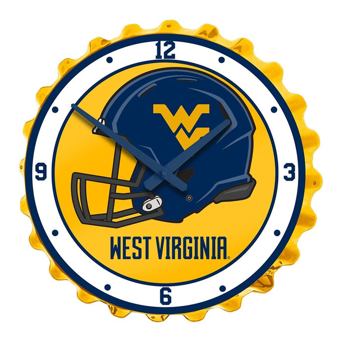 West Virginia Mountaineers: Helmet - Bottle Cap Wall Clock - The Fan-Brand