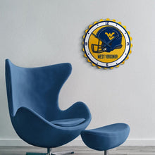 Load image into Gallery viewer, West Virginia Mountaineers: Helmet - Bottle Cap Wall Clock - The Fan-Brand