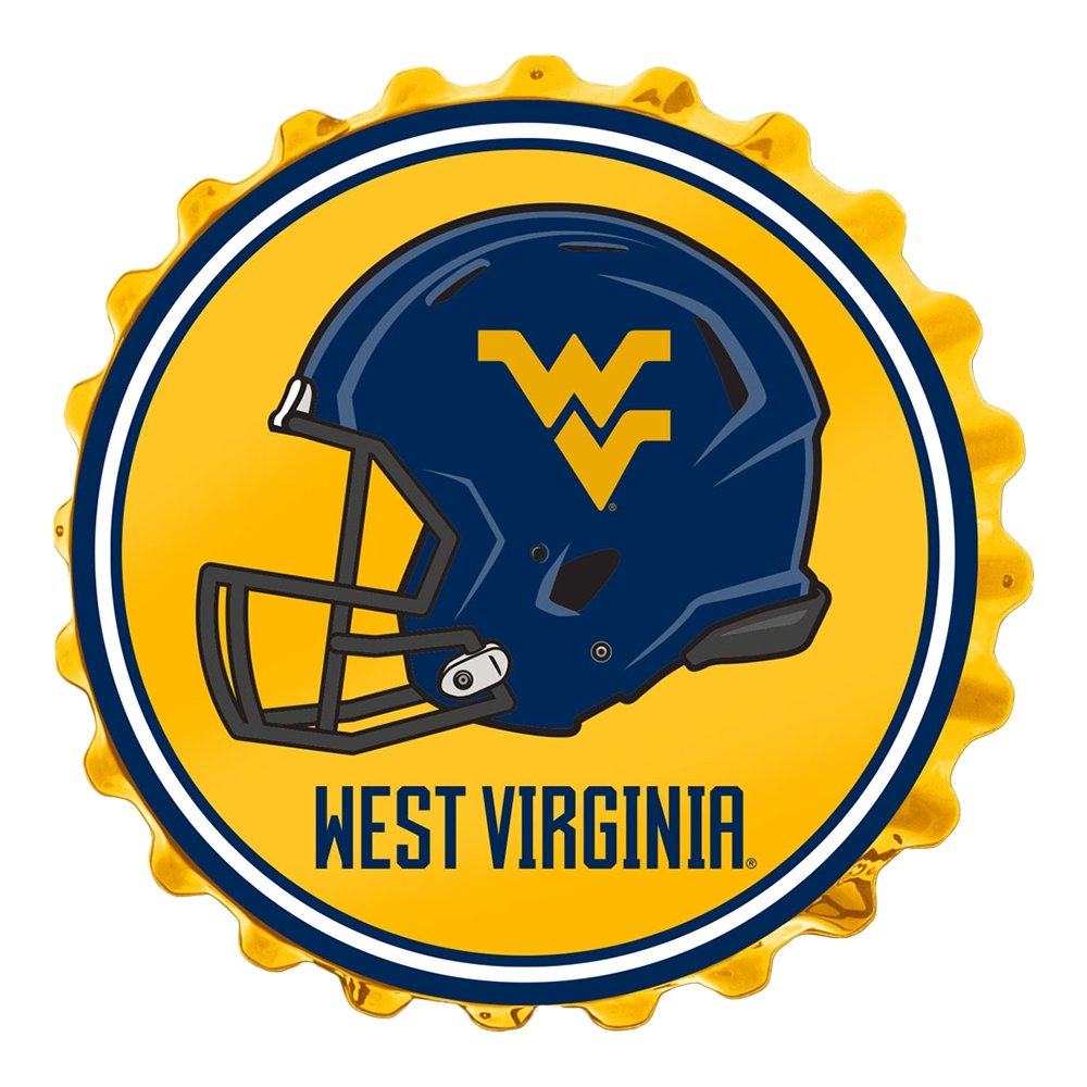 West Virginia Mountaineers: Helmet - Bottle Cap Wall Sign - The Fan-Brand