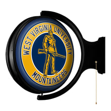 Load image into Gallery viewer, West Virginia Mountaineers: Mountaineer - Original Round Rotating Lighted Wall Sign - The Fan-Brand