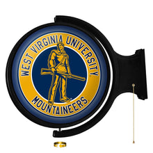 Load image into Gallery viewer, West Virginia Mountaineers: Mountaineer - Original Round Rotating Lighted Wall Sign - The Fan-Brand