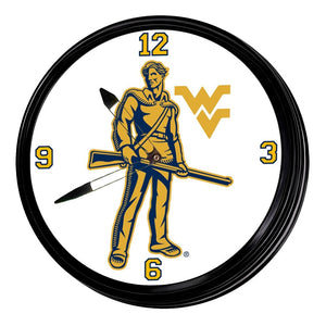 West Virginia Mountaineers: Mountaineer - Retro Lighted Wall Clock - The Fan-Brand