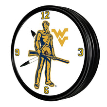 Load image into Gallery viewer, West Virginia Mountaineers: Mountaineer - Retro Lighted Wall Clock - The Fan-Brand