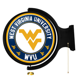 West Virginia Mountaineers: Original Round Rotating Lighted Wall Sign - The Fan-Brand