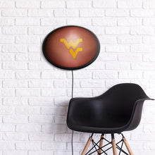 Load image into Gallery viewer, West Virginia Mountaineers: Pigskin - Oval Slimline Lighted Wall Sign - The Fan-Brand