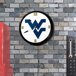 West Virginia Mountaineers: Retro Lighted Wall Clock - The Fan-Brand