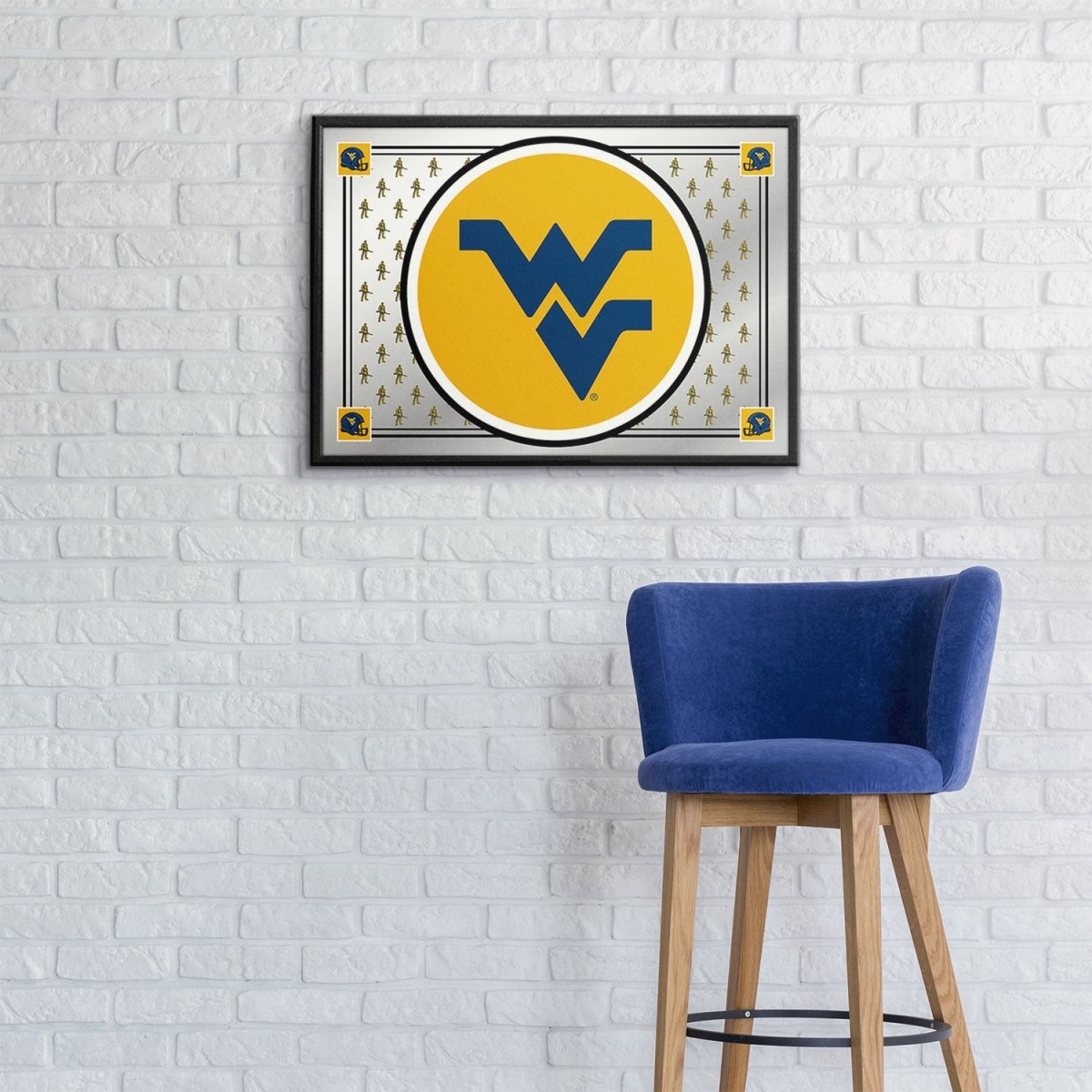 West Virginia Mountaineers: Team Spirit - Framed Mirrored Wall Sign - The Fan-Brand