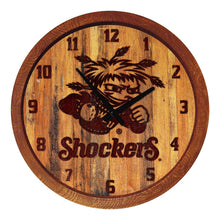 Load image into Gallery viewer, Wichita State Shockers: Branded &quot;Faux&quot; Barrel Top Wall Clock - The Fan-Brand