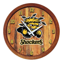 Load image into Gallery viewer, Wichita State Shockers: &quot;Faux&quot; Barrel Top Wall Clock - The Fan-Brand