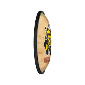 Wichita State Shockers: Hardwood - Oval Slimline Lighted Wall Sign - The Fan-Brand