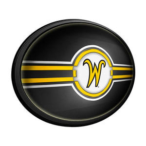 Wichita State Shockers: Script W - Round Slimline Lighted Wall Sign - The Fan-Brand