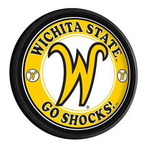 Wichita State Shockers: Script W - Round Slimline Lighted Wall Sign - The Fan-Brand