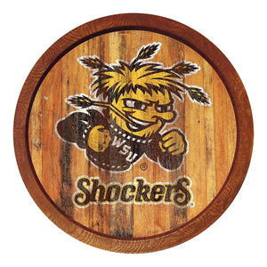 Wichita State Shockers: Weathered "Faux" Barrel Top Sign - The Fan-Brand