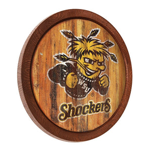 Wichita State Shockers: Weathered "Faux" Barrel Top Sign - The Fan-Brand