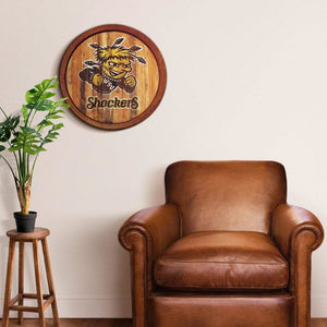 Wichita State Shockers: Weathered "Faux" Barrel Top Sign - The Fan-Brand