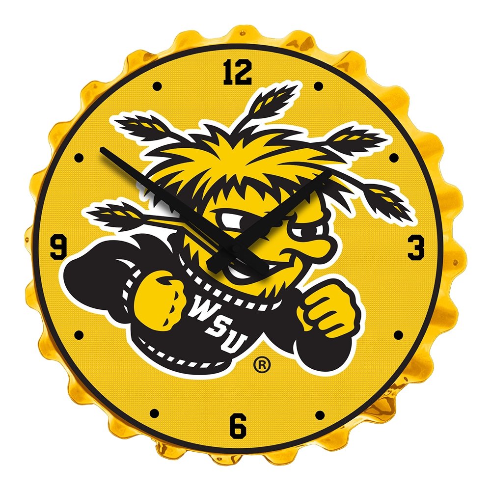 Wichita State Shockers: WuShock - Bottle Cap Wall Clock - The Fan-Brand