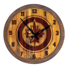 Load image into Gallery viewer, Winnipeg Jets: Branded &quot;Faux&quot; Barrel Top Wall Clock - The Fan-Brand