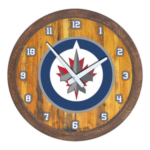 Winnipeg Jets: "Faux" Barrel Top Wall Clock - The Fan-Brand