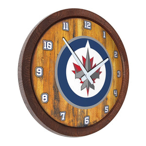 Winnipeg Jets: "Faux" Barrel Top Wall Clock - The Fan-Brand