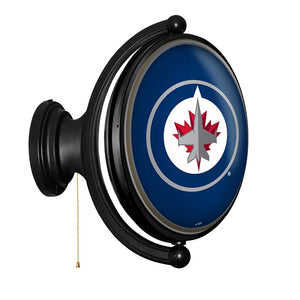 Winnipeg Jets: Original Oval Rotating Lighted Wall Sign - The Fan-Brand