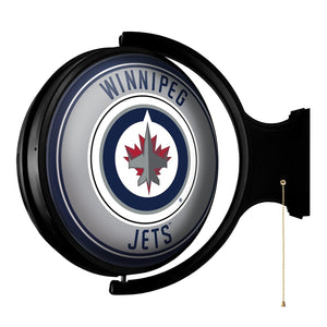 Winnipeg Jets: Original Round Rotating Lighted Wall Sign - The Fan-Brand