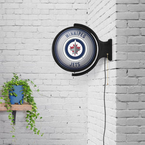 Winnipeg Jets: Original Round Rotating Lighted Wall Sign - The Fan-Brand