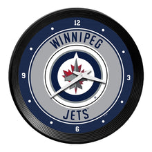 Load image into Gallery viewer, Winnipeg Jets: Ribbed Frame Wall Clock - The Fan-Brand