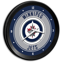 Load image into Gallery viewer, Winnipeg Jets: Ribbed Frame Wall Clock - The Fan-Brand