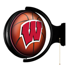 Load image into Gallery viewer, Wisconsin Badgers: Basketball - Original Round Rotating Lighted Wall Sign - The Fan-Brand