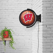 Load image into Gallery viewer, Wisconsin Badgers: Basketball - Original Round Rotating Lighted Wall Sign - The Fan-Brand