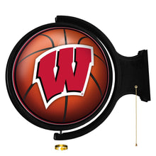 Load image into Gallery viewer, Wisconsin Badgers: Basketball - Original Round Rotating Lighted Wall Sign - The Fan-Brand