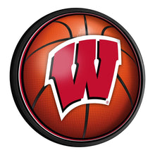 Load image into Gallery viewer, Wisconsin Badgers: Basketball - Round Slimline Lighted Wall Sign - The Fan-Brand