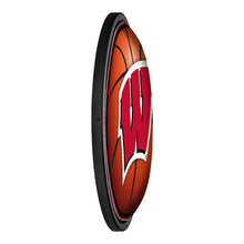 Load image into Gallery viewer, Wisconsin Badgers: Basketball - Round Slimline Lighted Wall Sign - The Fan-Brand