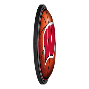 Wisconsin Badgers: Basketball - Round Slimline Lighted Wall Sign - The Fan-Brand