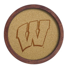 Load image into Gallery viewer, Wisconsin Badgers: &quot;Faux&quot; Barrel Framed Cork Board - The Fan-Brand