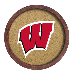 Wisconsin Badgers: "Faux" Barrel Framed Cork Board - The Fan-Brand