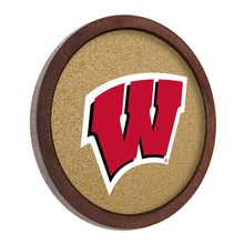 Load image into Gallery viewer, Wisconsin Badgers: &quot;Faux&quot; Barrel Framed Cork Board - The Fan-Brand