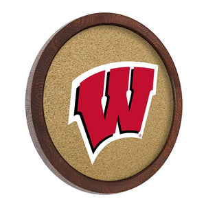 Wisconsin Badgers: "Faux" Barrel Framed Cork Board - The Fan-Brand