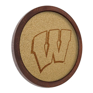 Wisconsin Badgers: "Faux" Barrel Framed Cork Board - The Fan-Brand