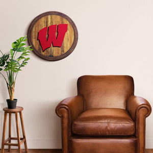 Wisconsin Badgers: "Faux" Barrel Top Sign - The Fan-Brand