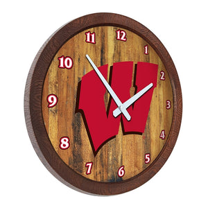 Wisconsin Badgers: "Faux" Barrel Top Wall Clock - The Fan-Brand