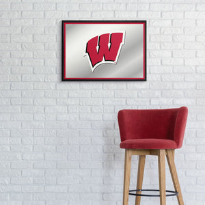 Wisconsin Badgers: Framed Mirrored Wall Sign - The Fan-Brand