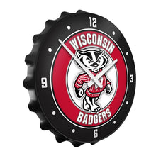 Load image into Gallery viewer, Wisconsin Badgers: Mascot - Bottle Cap Wall Clock - The Fan-Brand